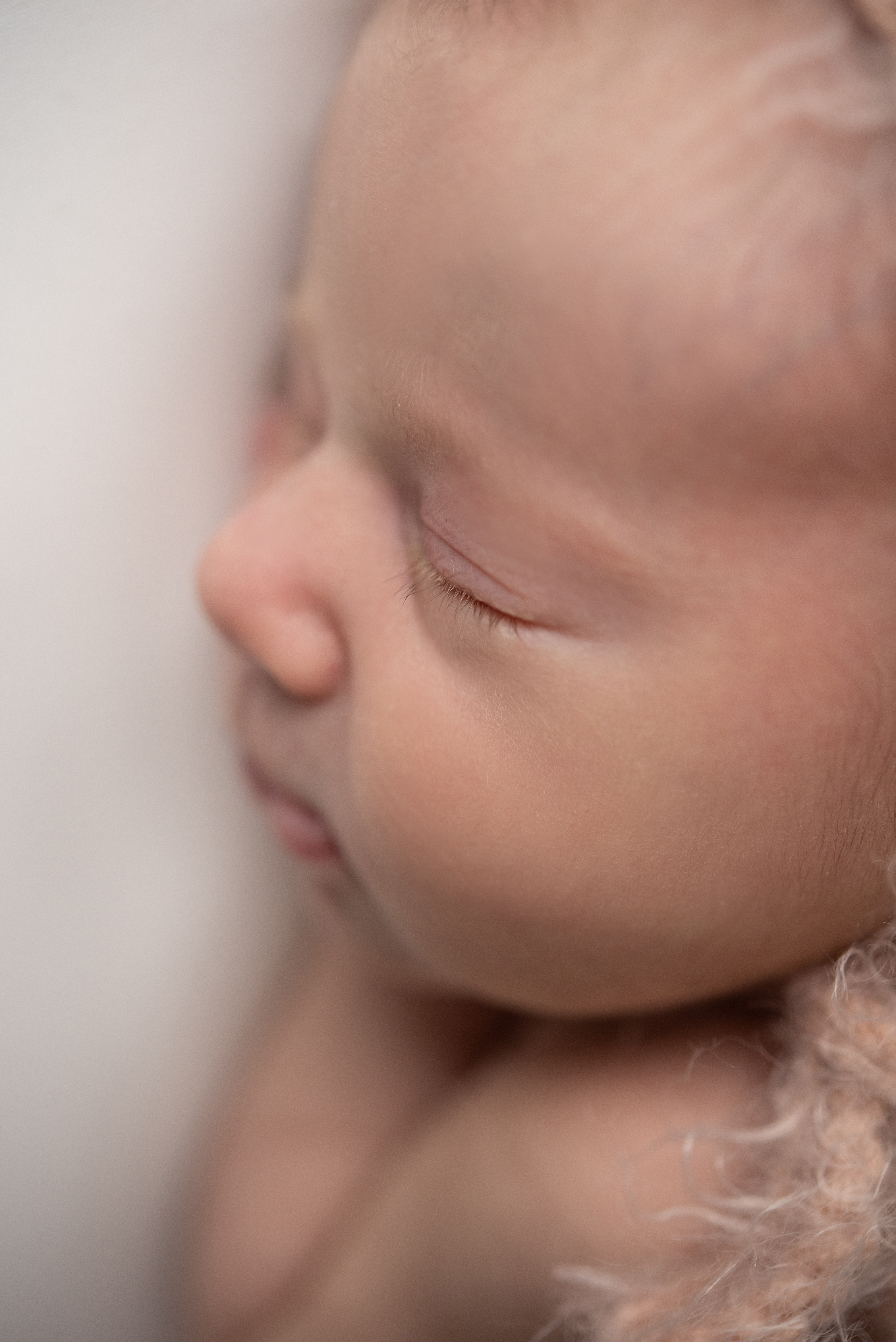 closeup of newborn eyelashes