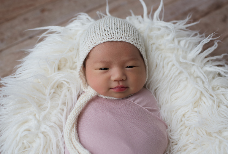 newborn baby girl awake