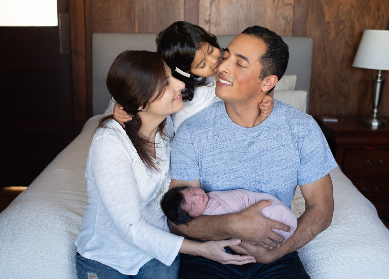 sweet San Francisco family with newborn baby girl