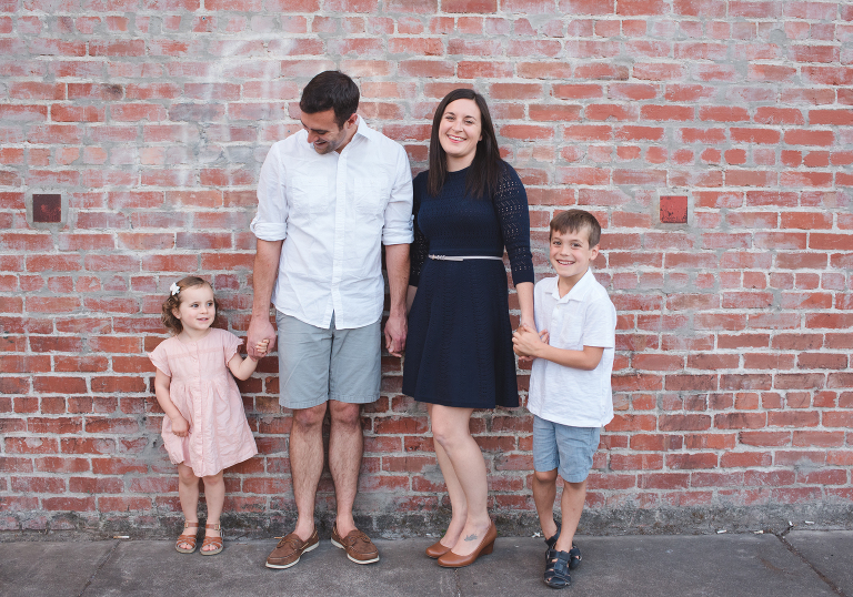 Petaluma family pictures, Petaluma family photos, peach dress for girls, Saltwater sandals for girls, daughter, father, mother, son, people, Petaluma walls